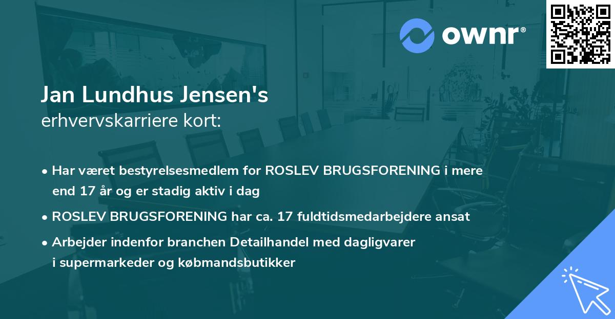Jan Lundhus Jensen's erhvervskarriere kort