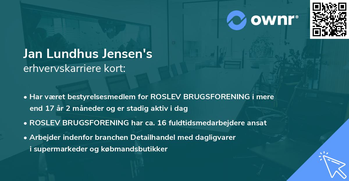 Jan Lundhus Jensen's erhvervskarriere kort