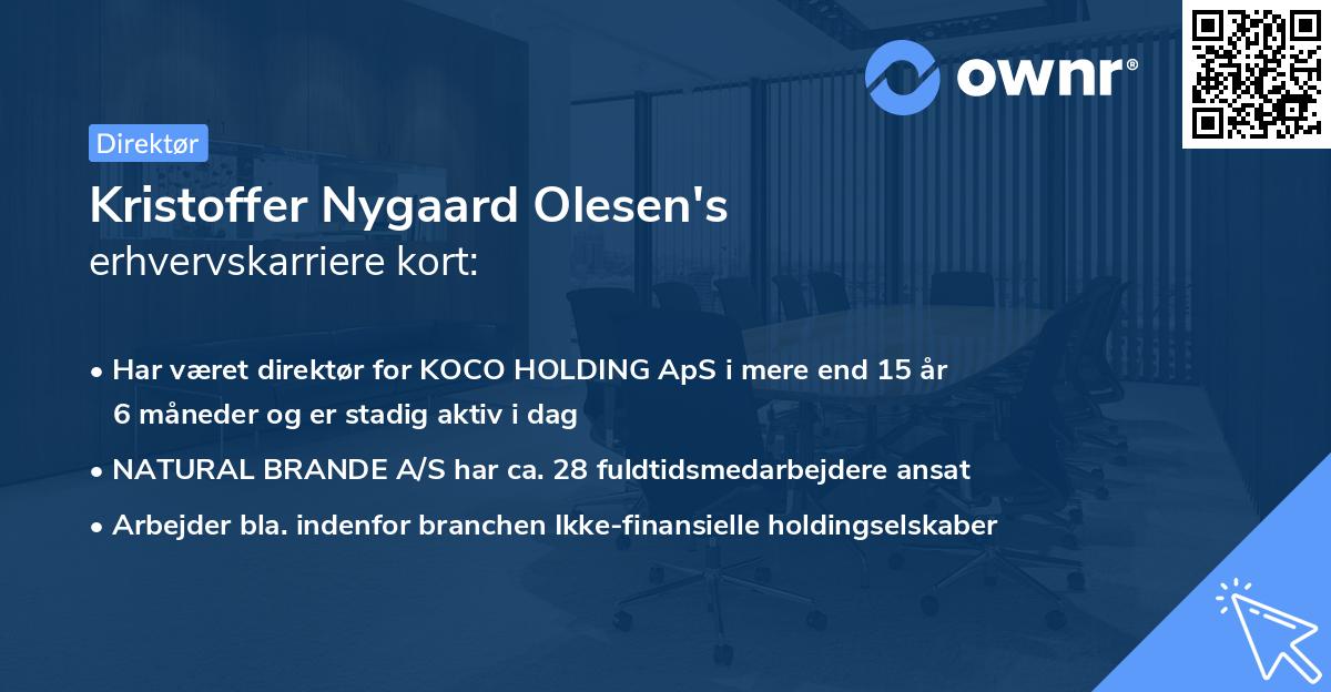 Kristoffer Nygaard Olesen's erhvervskarriere kort