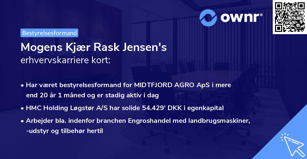 Mogens Kjær Rask Jensen's erhvervskarriere kort