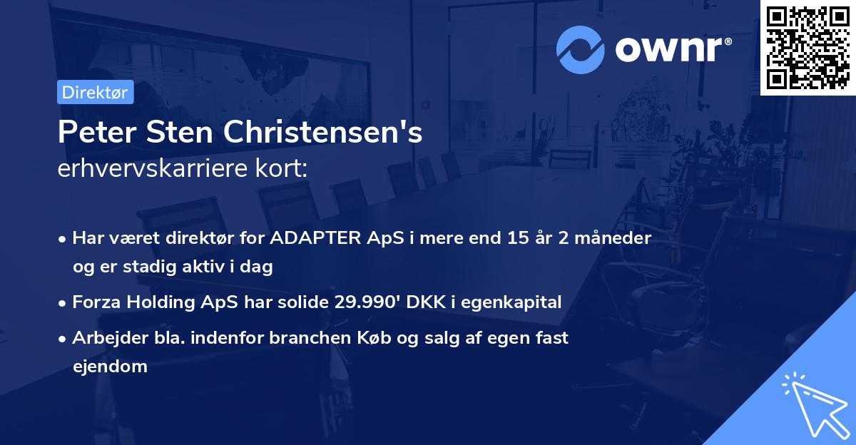 Peter Sten Christensen's erhvervskarriere kort