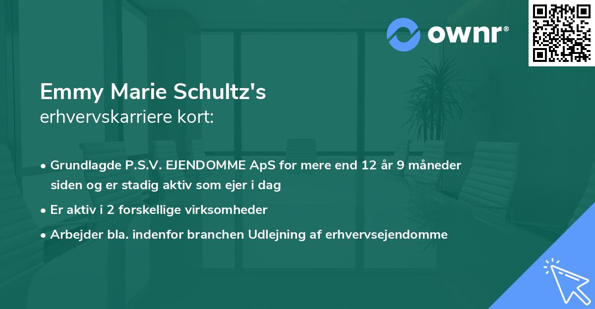 Emmy Marie Schultz's erhvervskarriere kort