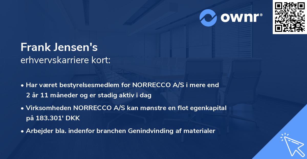 Frank Jensen's erhvervskarriere kort