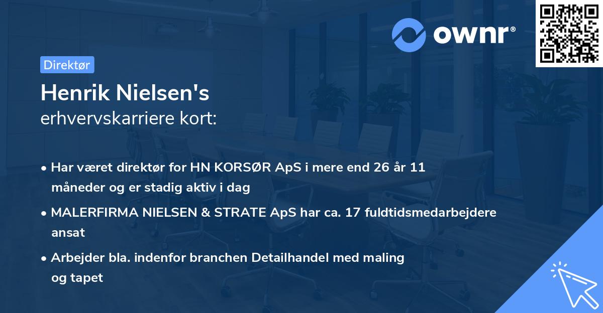 Henrik Nielsen's erhvervskarriere kort