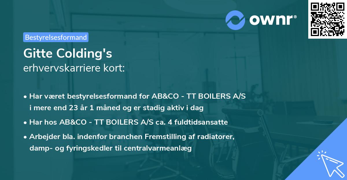 Gitte Colding's erhvervskarriere kort
