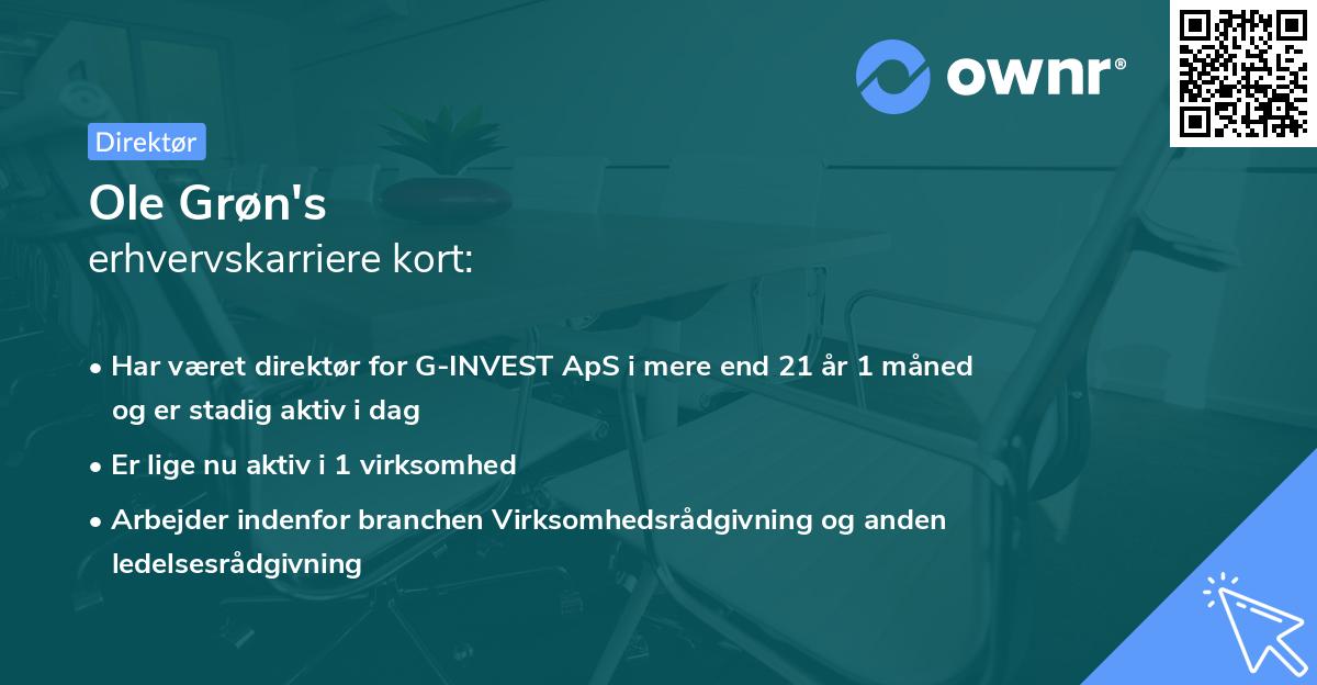 Ole Grøn's erhvervskarriere kort