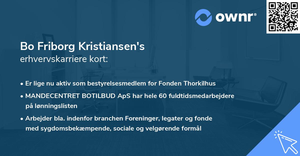 Bo Friborg Kristiansen's erhvervskarriere kort