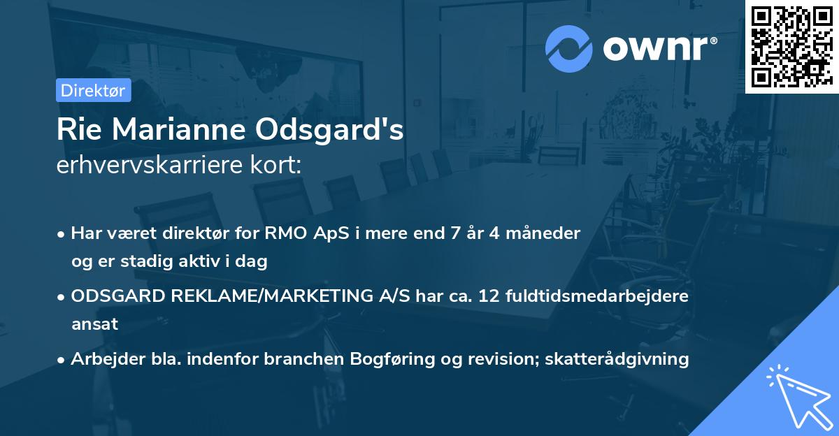 Rie Marianne Odsgard's erhvervskarriere kort