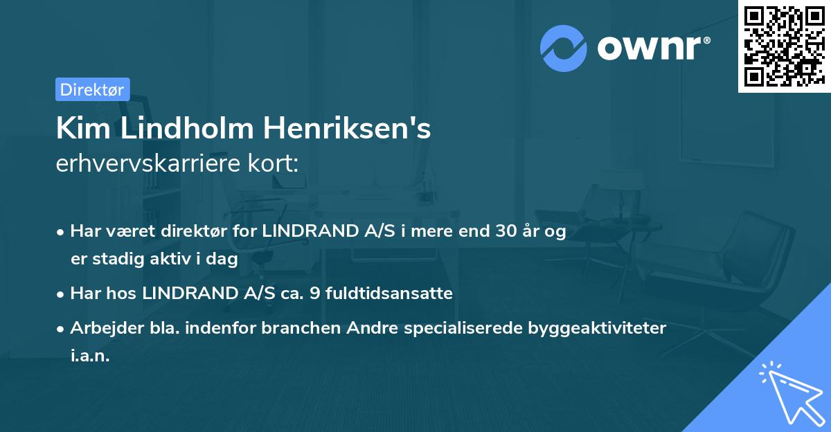Kim Lindholm Henriksen's erhvervskarriere kort