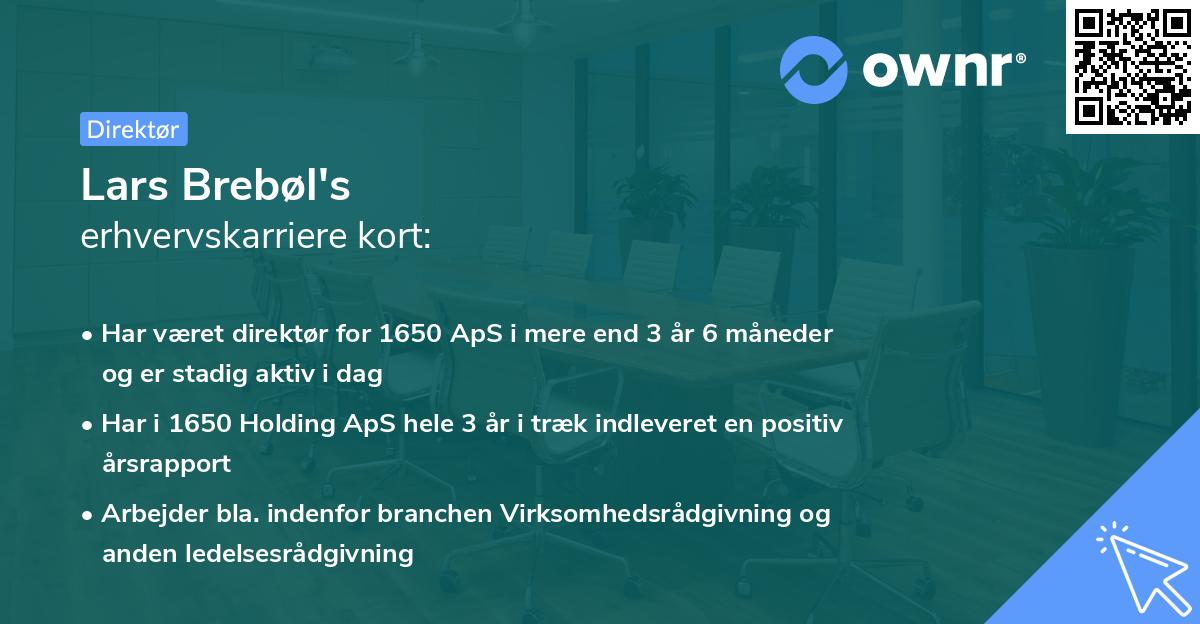 Lars Brebøl's erhvervskarriere kort