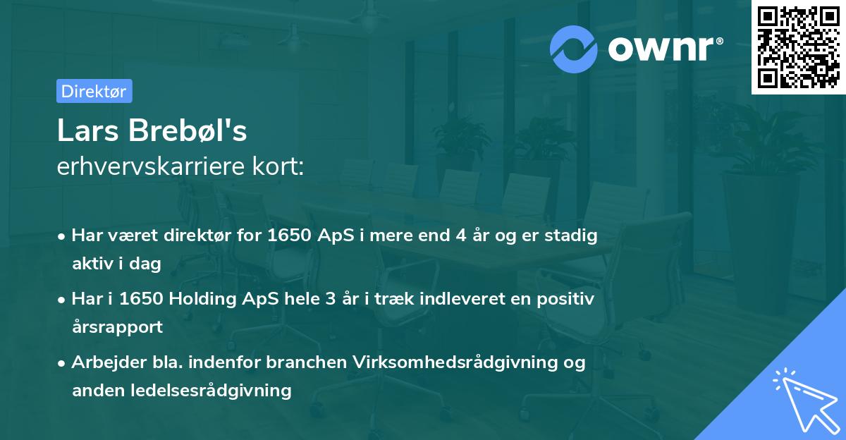 Lars Brebøl's erhvervskarriere kort