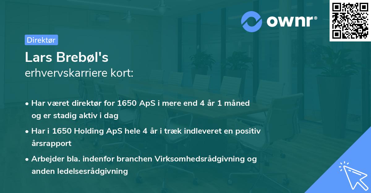 Lars Brebøl's erhvervskarriere kort
