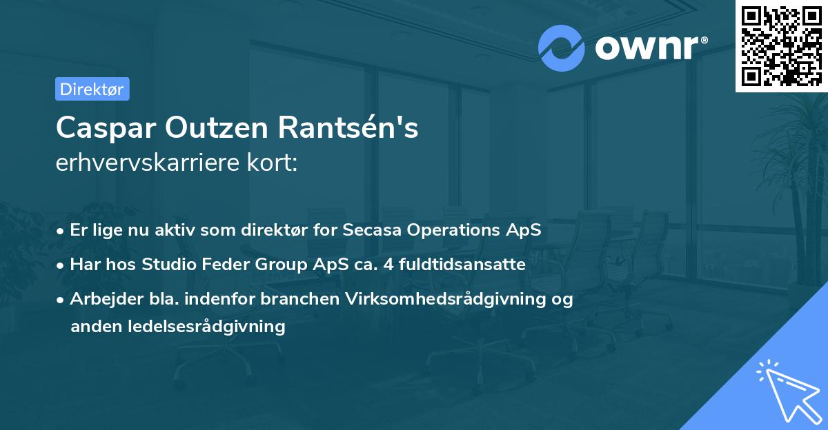 Caspar Outzen Rantsén's erhvervskarriere kort