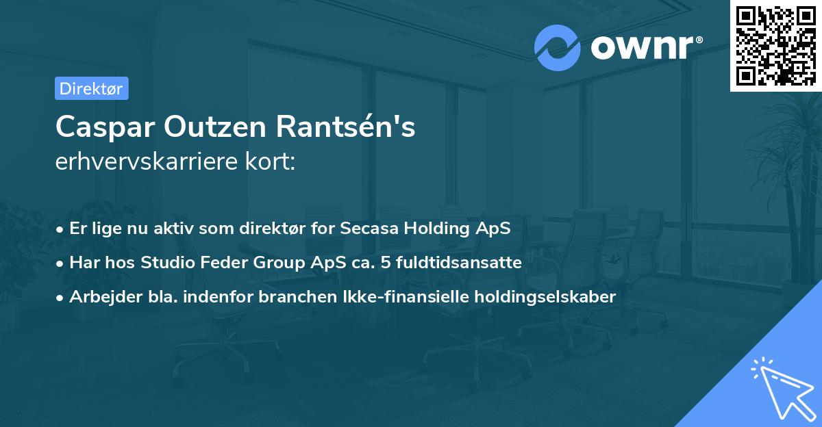 Caspar Outzen Rantsén's erhvervskarriere kort