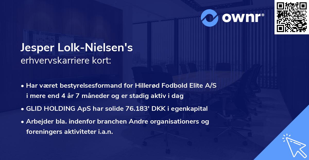 Jesper Lolk-Nielsen's erhvervskarriere kort