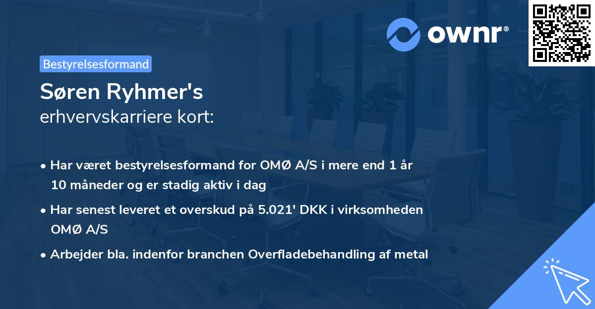 Søren Ryhmer's erhvervskarriere kort