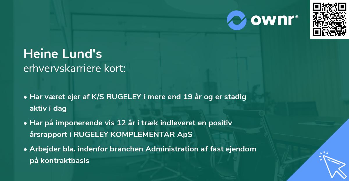 Heine Lund's erhvervskarriere kort