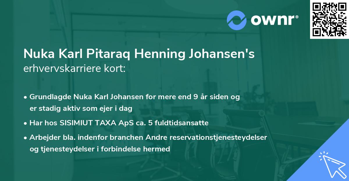 Nuka Karl Pitaraq Henning Johansen's erhvervskarriere kort