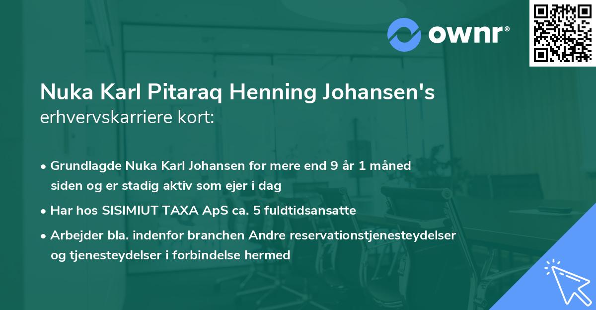 Nuka Karl Pitaraq Henning Johansen's erhvervskarriere kort