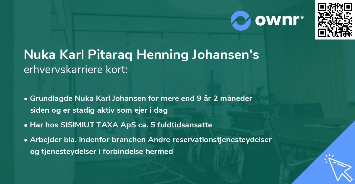 Nuka Karl Pitaraq Henning Johansen's erhvervskarriere kort