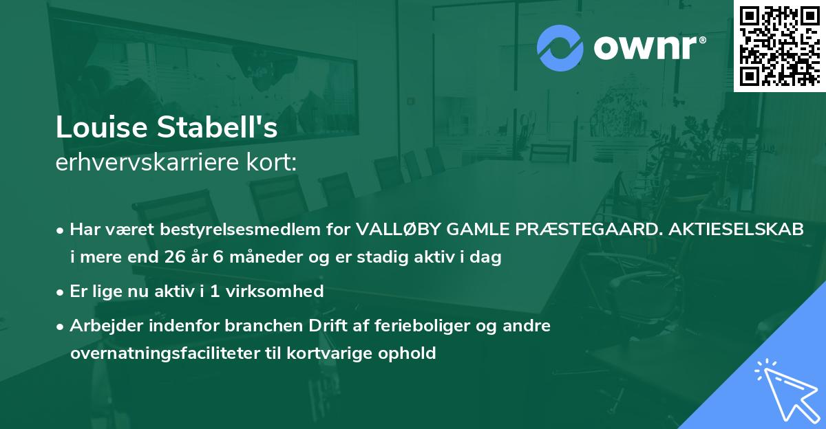 Louise Stabell's erhvervskarriere kort