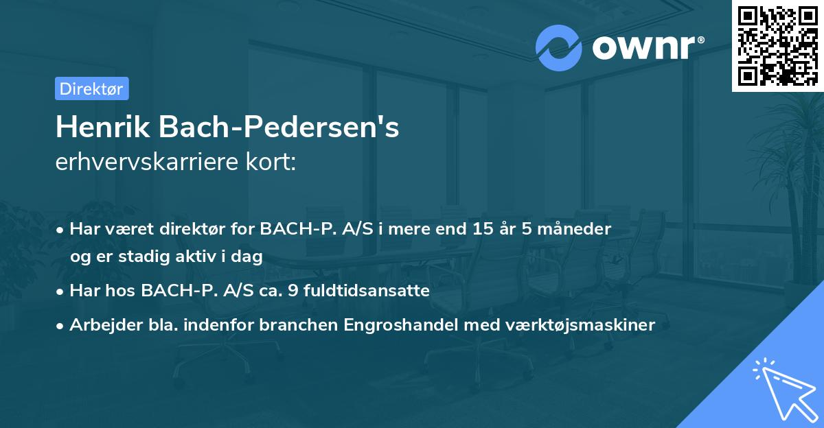 Henrik Bach-Pedersen's erhvervskarriere kort