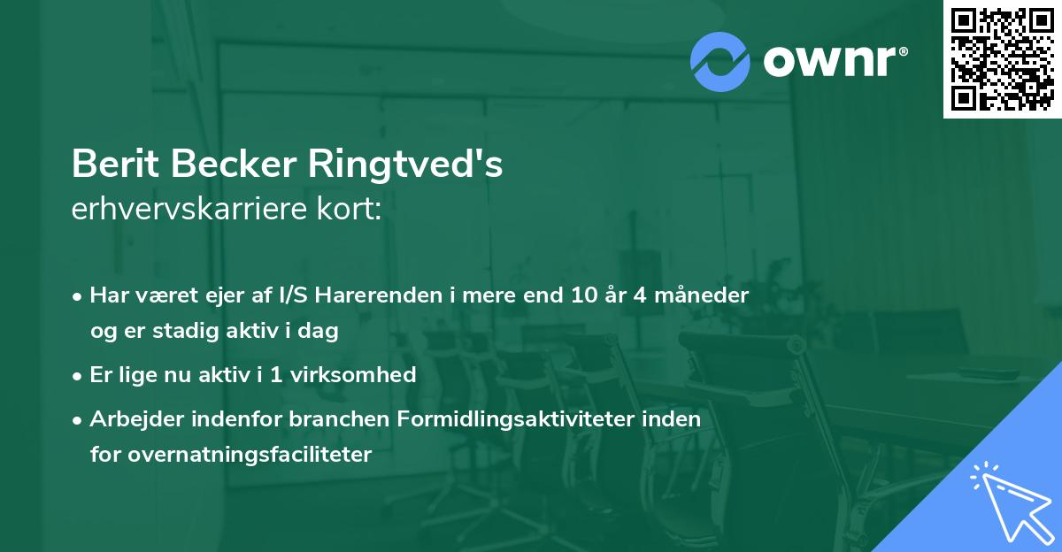 Berit Becker Ringtved's erhvervskarriere kort