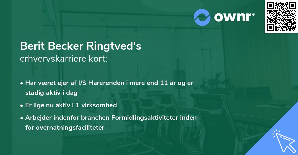 Berit Becker Ringtved's erhvervskarriere kort