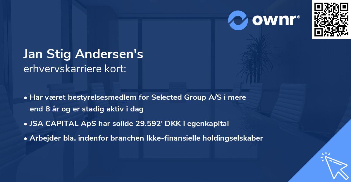Jan Stig Andersen's erhvervskarriere kort