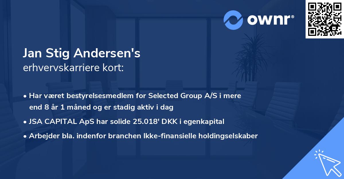 Jan Stig Andersen's erhvervskarriere kort