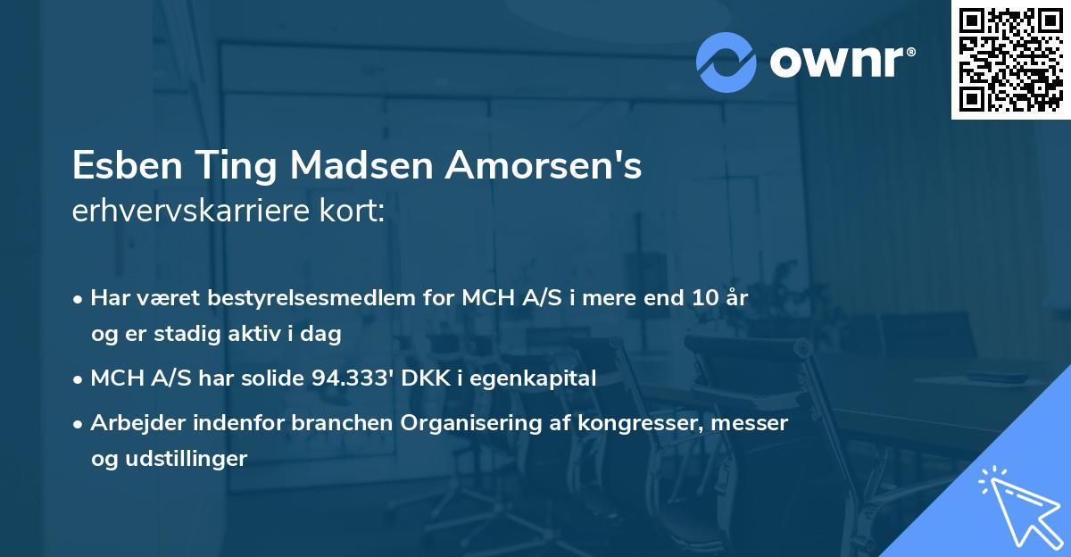Esben Ting Madsen Amorsen's erhvervskarriere kort