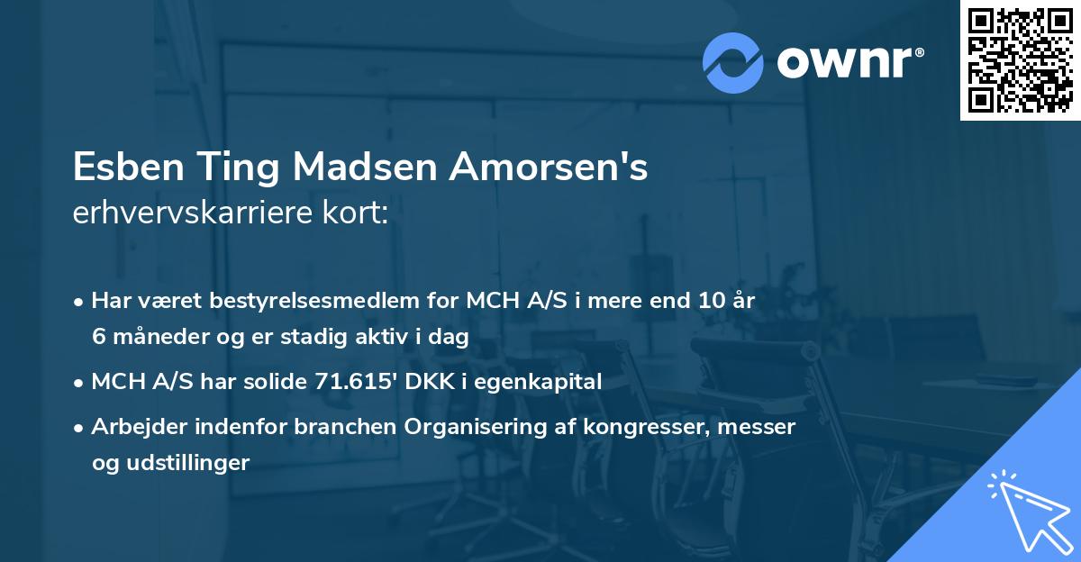 Esben Ting Madsen Amorsen's erhvervskarriere kort