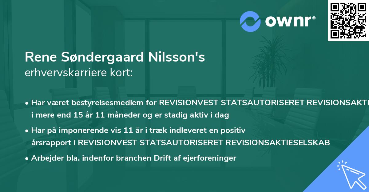 Rene Søndergaard Nilsson's erhvervskarriere kort
