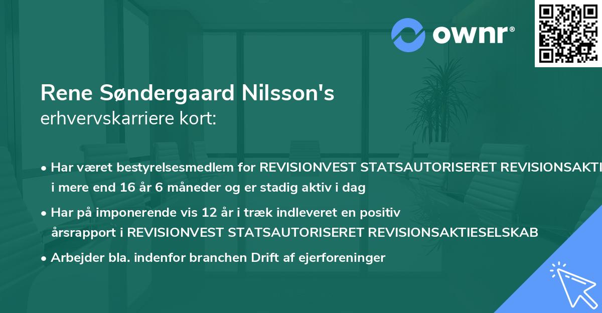 Rene Søndergaard Nilsson's erhvervskarriere kort