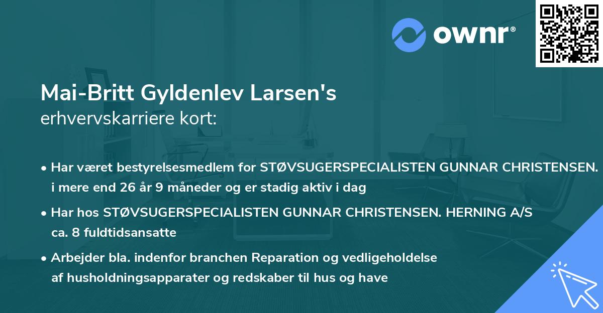 Mai-Britt Gyldenlev Larsen's erhvervskarriere kort