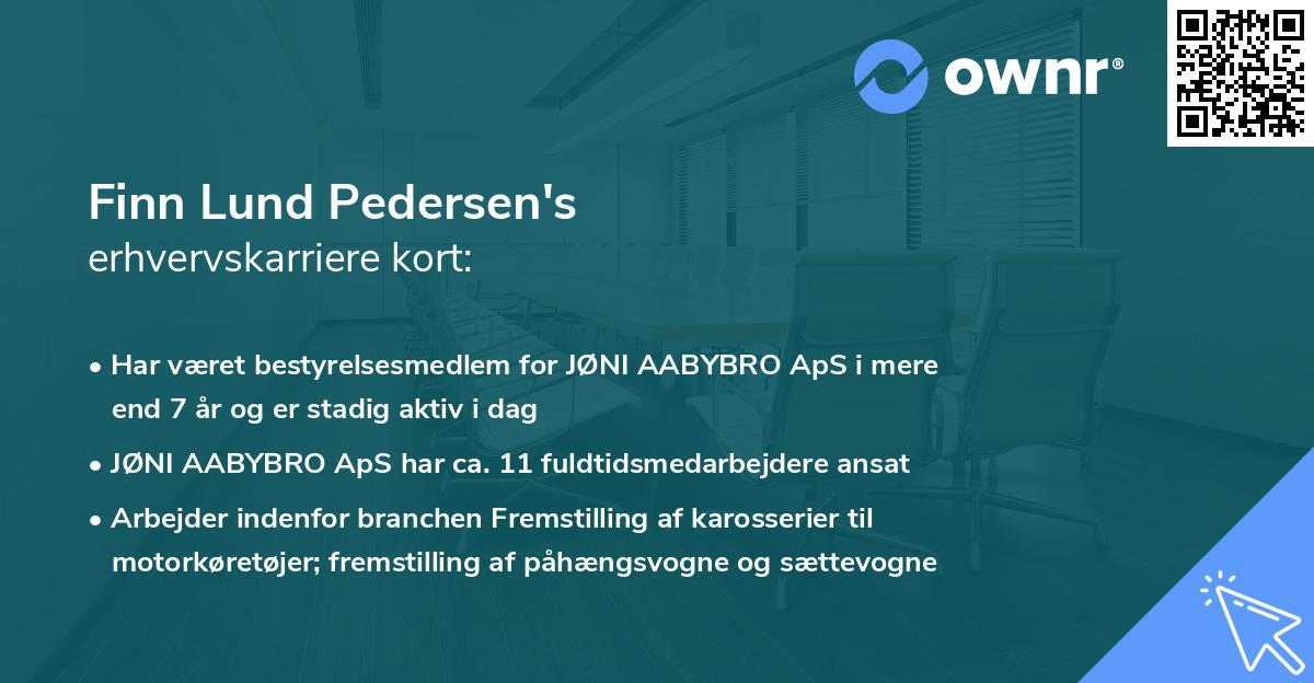 Finn Lund Pedersen's erhvervskarriere kort