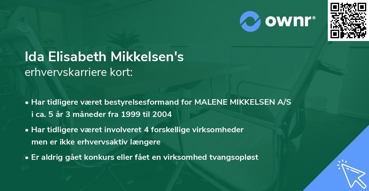 Ida Elisabeth Mikkelsen's erhvervskarriere kort