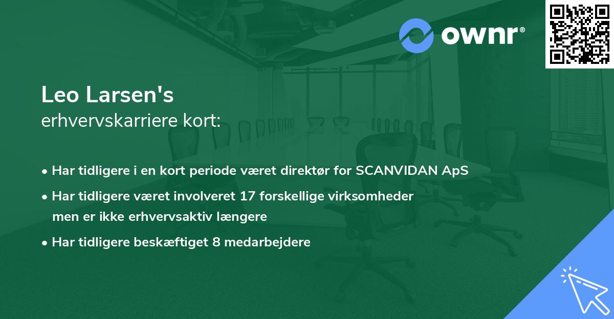 Leo Larsen's erhvervskarriere kort