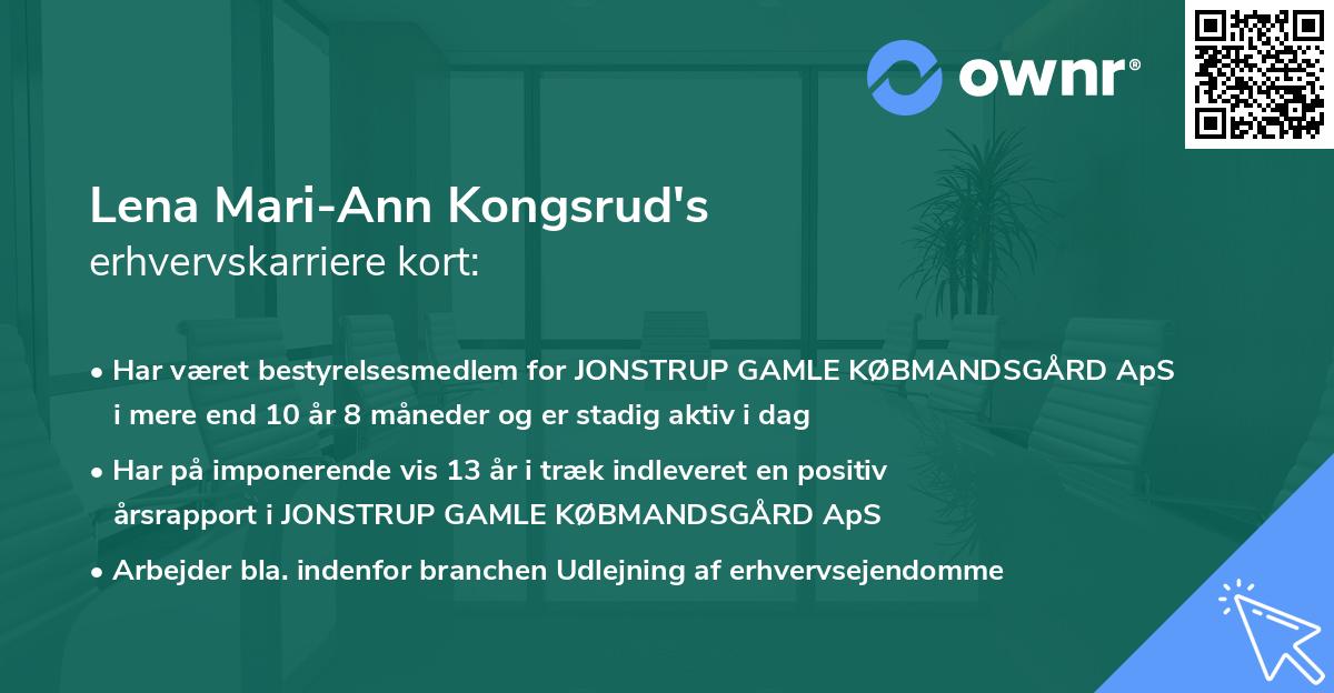Lena Mari-Ann Kongsrud's erhvervskarriere kort