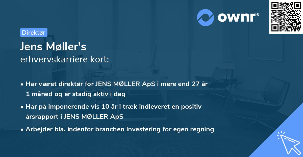 Jens Møller's erhvervskarriere kort