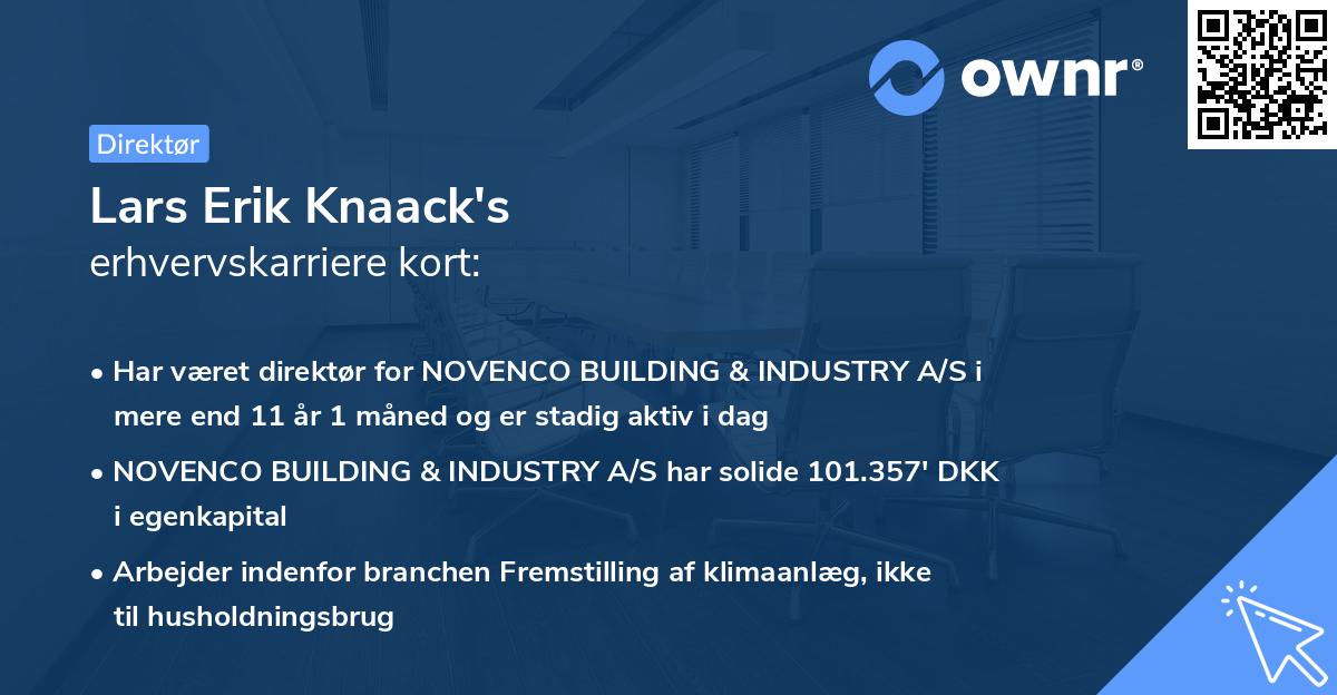 Lars Erik Knaack's erhvervskarriere kort