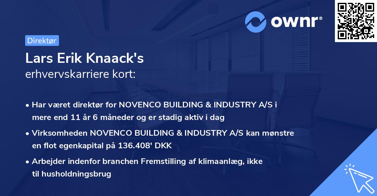 Lars Erik Knaack's erhvervskarriere kort