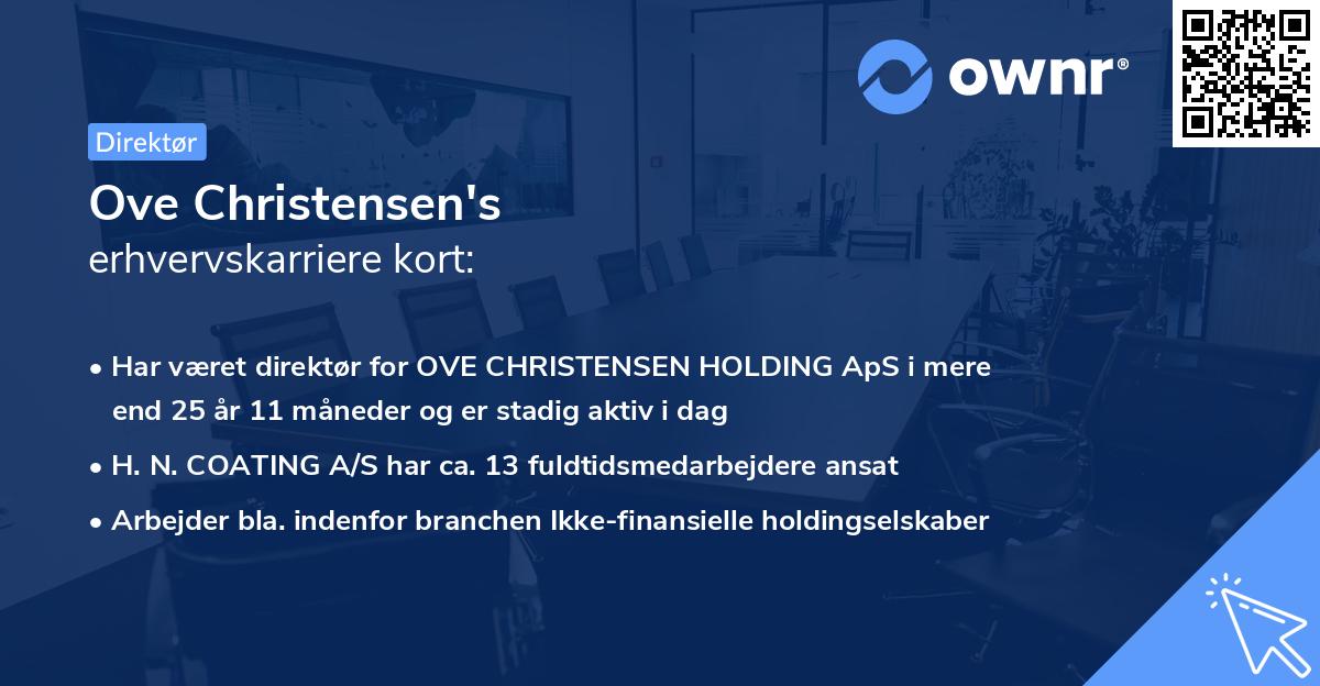 Ove Christensen's erhvervskarriere kort