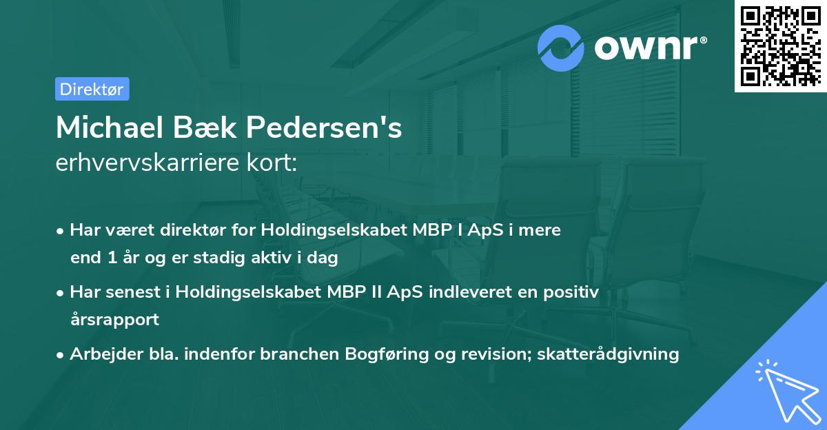 Michael Bæk Pedersen's erhvervskarriere kort