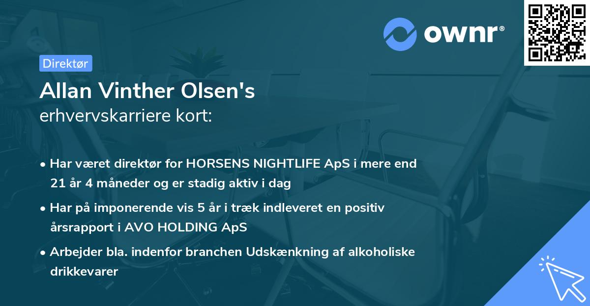Allan Vinther Olsen's erhvervskarriere kort