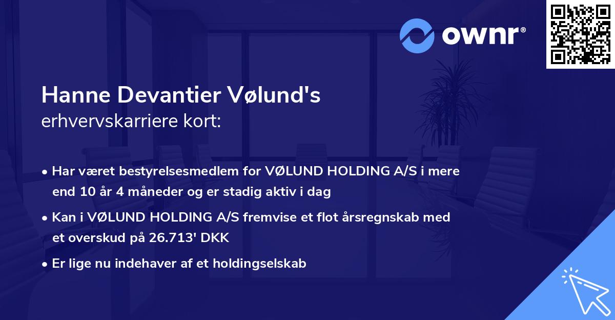 Hanne Devantier Vølund's erhvervskarriere kort