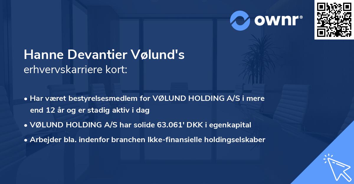Hanne Devantier Vølund's erhvervskarriere kort