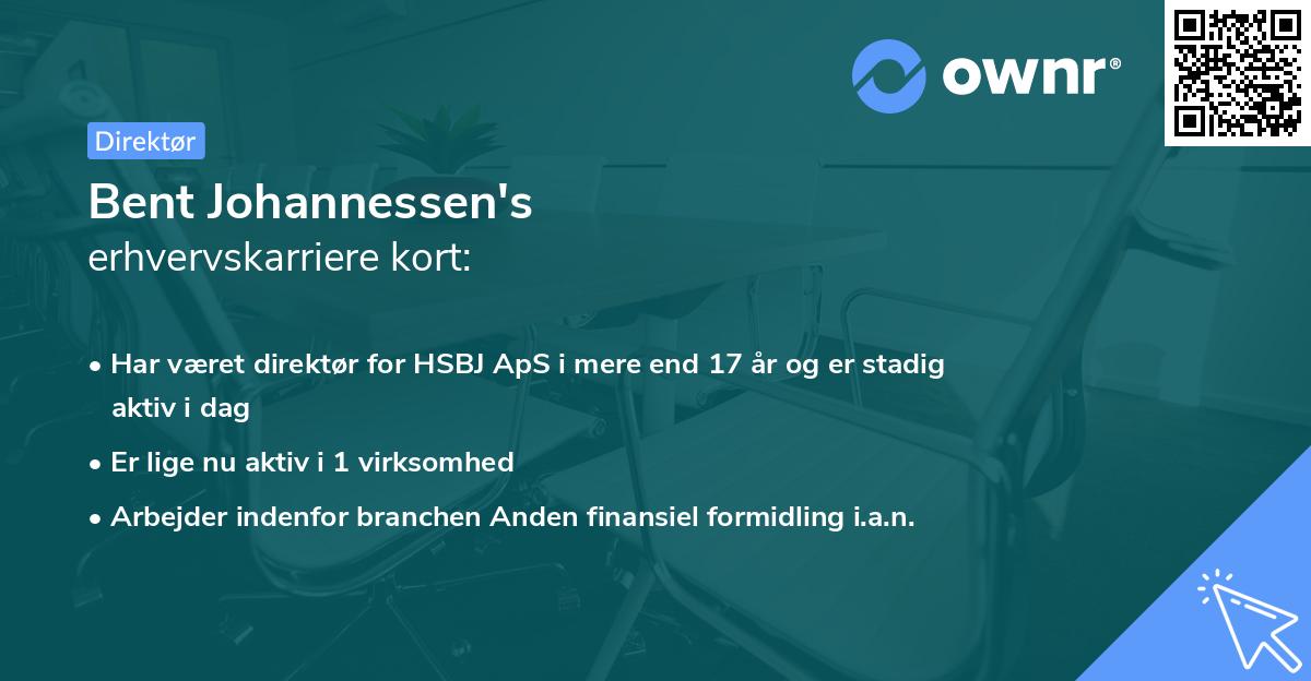 Bent Johannessen's erhvervskarriere kort