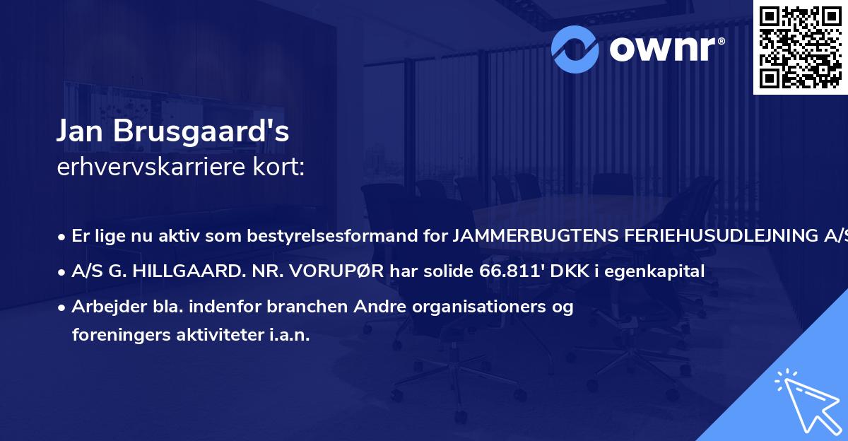Jan Brusgaard's erhvervskarriere kort