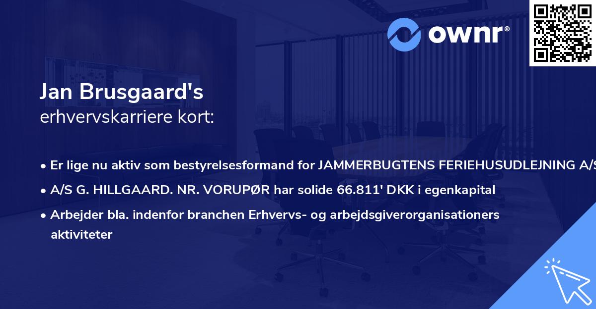 Jan Brusgaard's erhvervskarriere kort